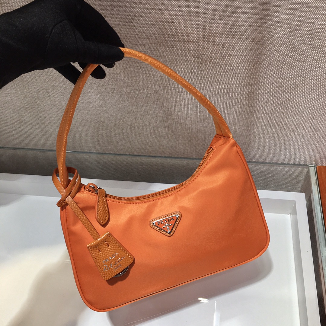 Prada Mini Re Nylon Re Edition 2000 Hobo Bag Handbag Orange 1NE515